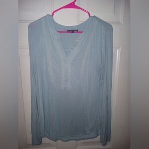 Cable & Gauge Light blue Long Sleeve Tunic Top Size Large 💙